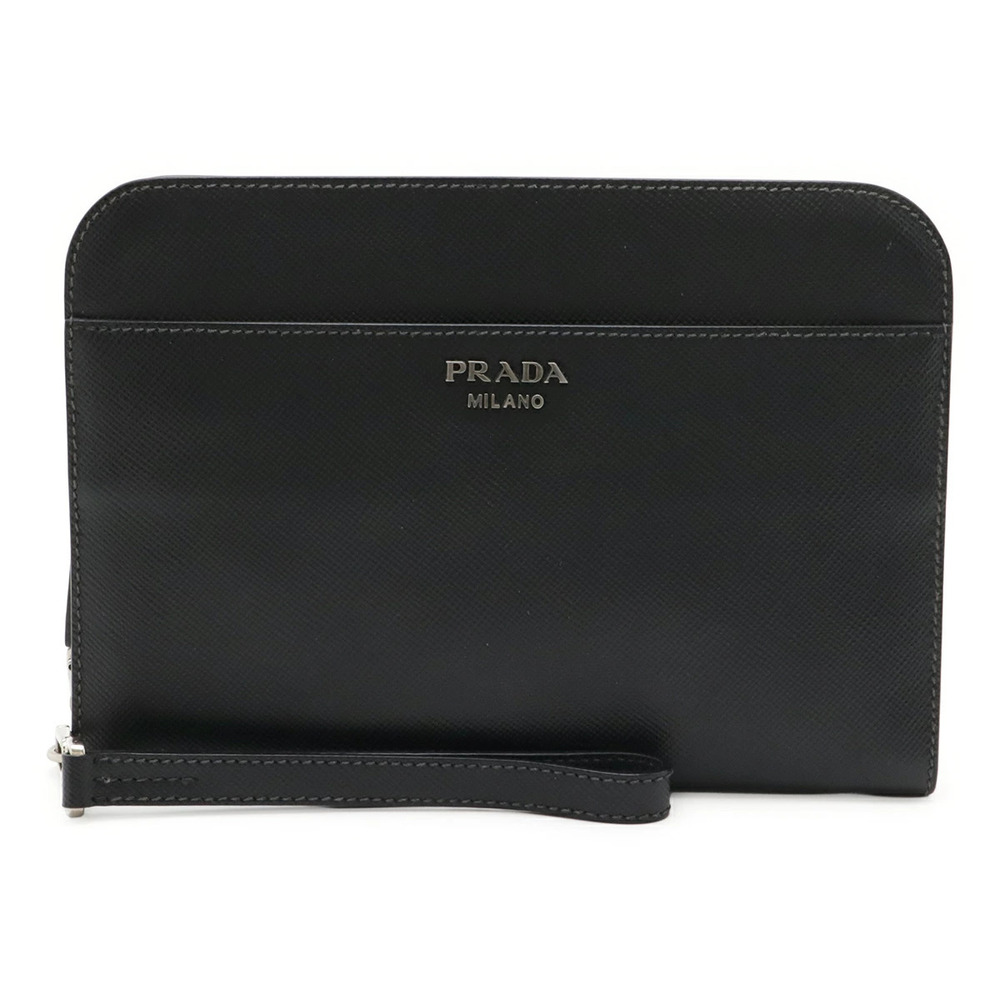 Prada Shoulder Bag Multi Pouch Clutch Leather NERO Black
